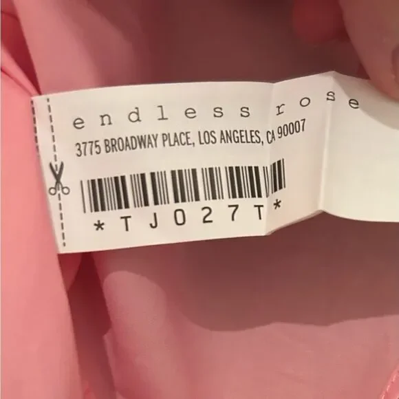 Anthropologie Endless Rose Pink Lace Poplin Bell Sleeve Blouse Large TJ027T - Picture 10 of 14